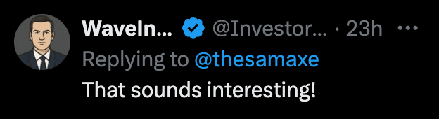 X reply: That sounds interesting!